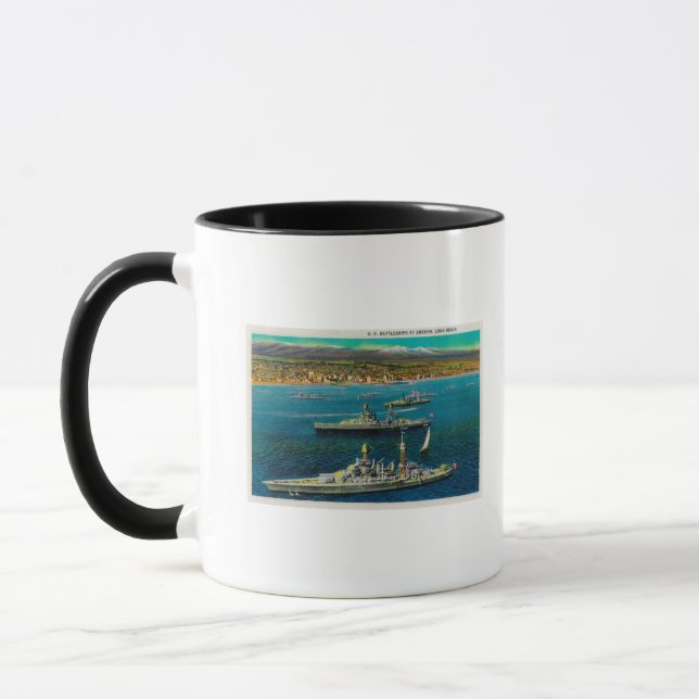 U.S. Battleships Anchored at Long Beach Mug (Left)