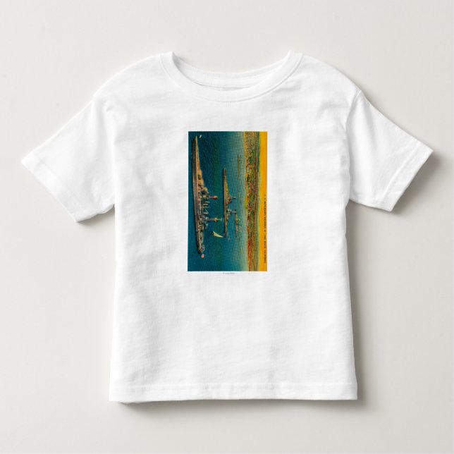 U.S. Battleships Anchored at Long Beach Toddler T-shirt (Front)