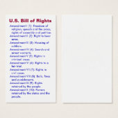U.S. Bill of Rights ~ First 10 Amendments ~ (Front & Back)