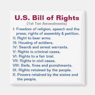 U.S. Bill of Rights Magnet