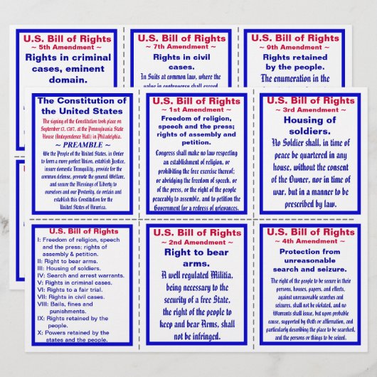 U.S. Bill of Rights Pocket Pamphlet (25ct) (Front/Back)
