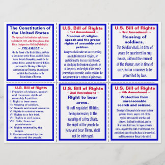 U.S. Bill of Rights Pocket Pamphlet Flyer