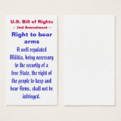 U.S. Bill of Rights ~ Second (2nd) Amendment ~ (Front & Back)
