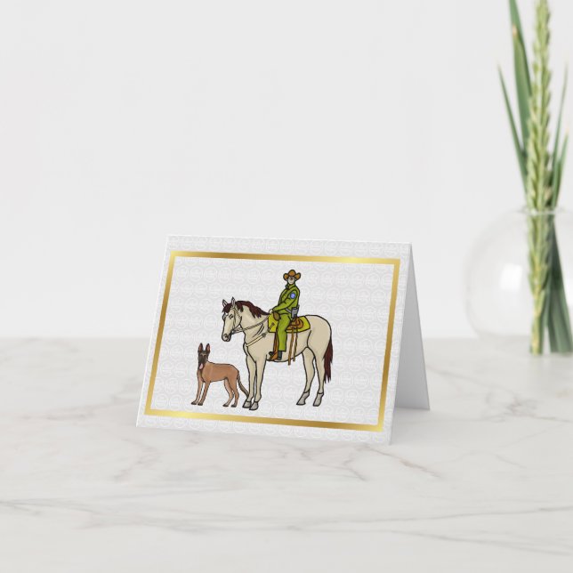 U.S. Border Patrol Agent on Horse Greeting Card (Front)