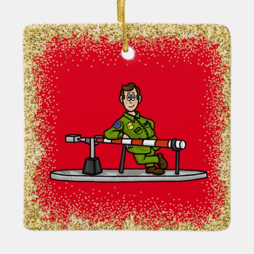 US Border Patrol  At Border Christmas Ornament  