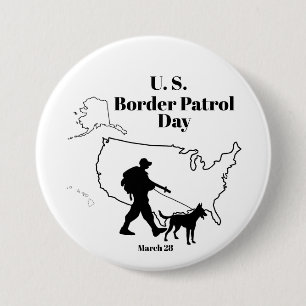 U.S. Border Patrol Day Button with Silhouette