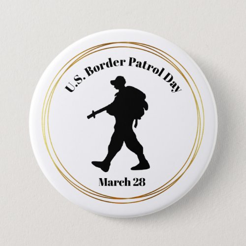 US Border Patrol Day Silhouette Button 2