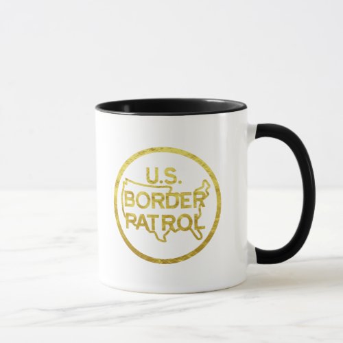US Border Patrol Gold Logo Mug  Customize Name
