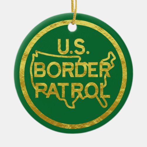 US Border Patrol Golden Outline Ornament