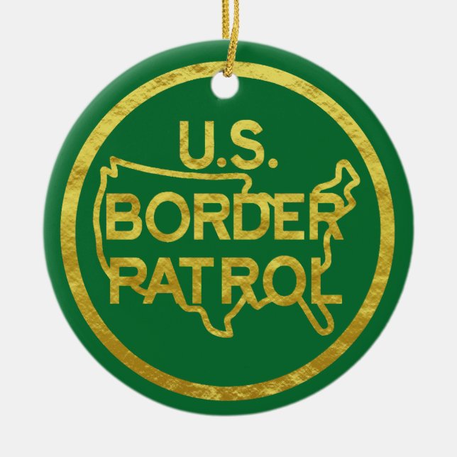 U.S. Border Patrol Golden Outline Ornament (Front)