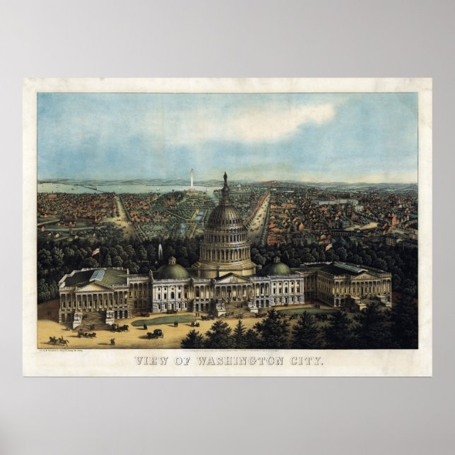 U.S. Capitol, 1871 (Sachse) BigMapBlog.com Poster (Front)