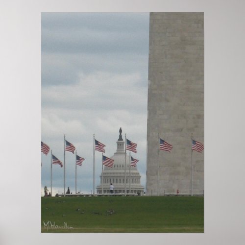 US Capitol and Washington Monument Poster