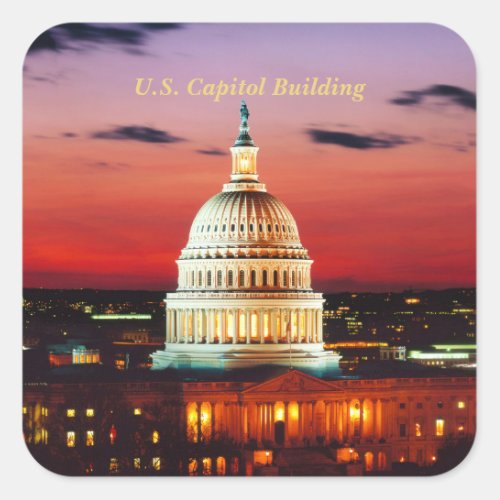 US Capitol Building Square Sticker