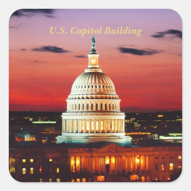 U.S. Capitol Building Square Sticker (Front)