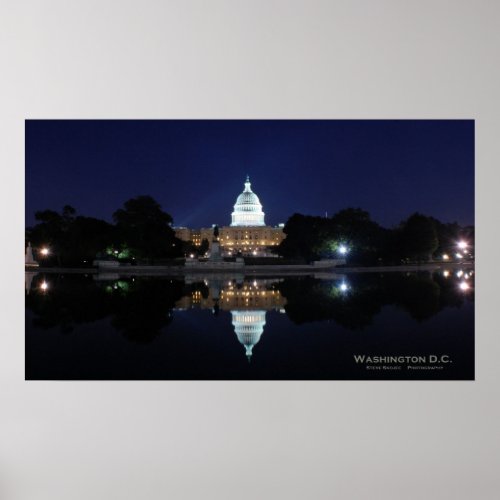 US Capitol _ Night Poster
