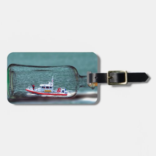 US Coast Guard Ship in a Bottle Luggage Tag