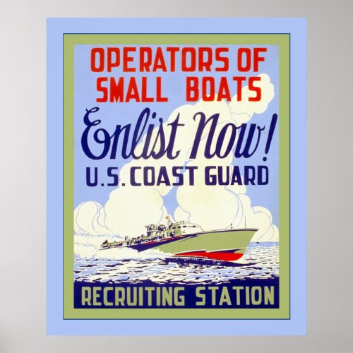 US Coast Guard  Vintage World War 2 Poster