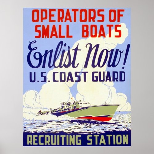 US Coast Guard  Vintage World War 2 Poster