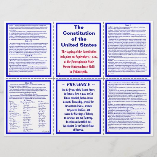 U.S. Constitution Pocket Pamphlet / Bookmark (Front)