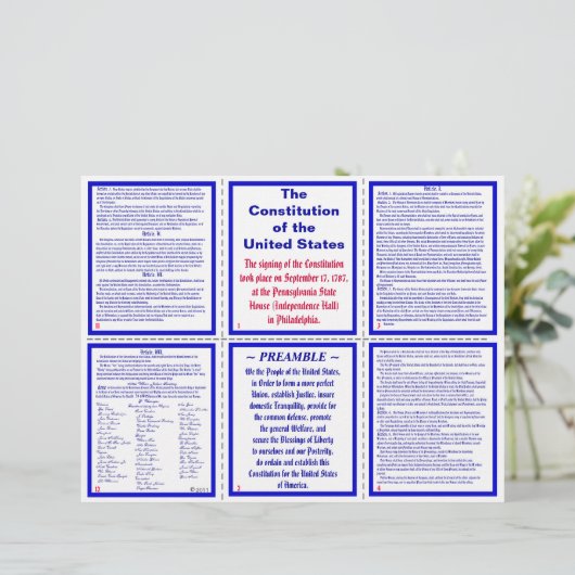 U.S. Constitution Pocket Pamphlet / Bookmark (Standing Front)