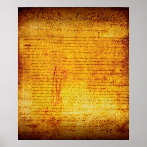 US CONSTITUTIONAL BILL of RIGHTS Poster