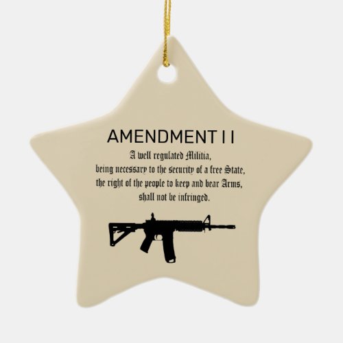 U S Constiution  Right To Bear Arms  2nd Amendment Ceramic Ornament