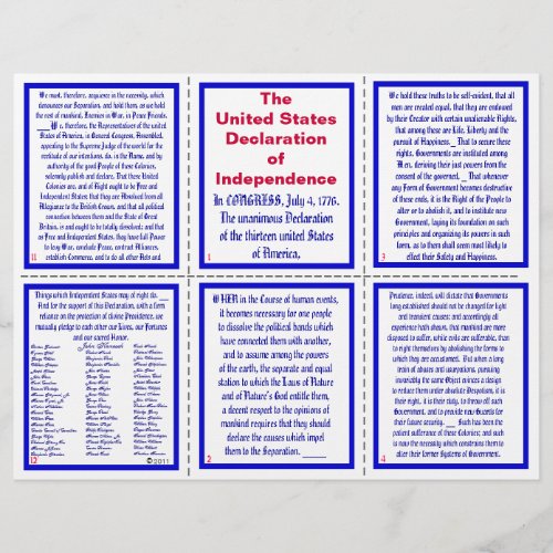 US Declaration of Independence Pocket Pamphlet