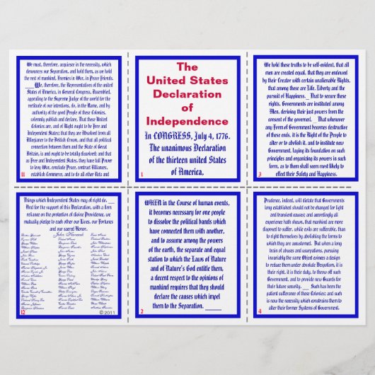 U.S. Declaration of Independence Pocket Pamphlet (Front)