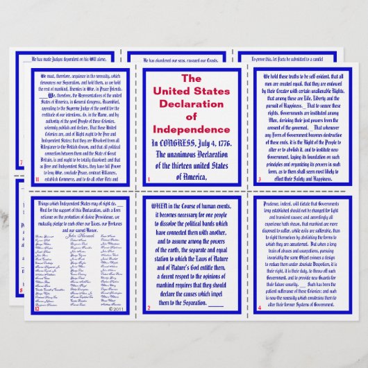 U.S. Declaration of Independence Pocket Pamphlet (Front/Back)