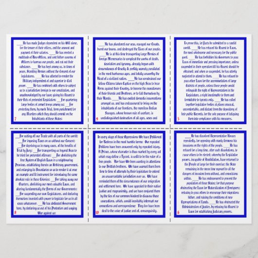 U.S. Declaration of Independence Pocket Pamphlet (Back)