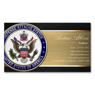 U.S. Defense Attaché System (DAS) Emblem [3D] Magnetic Business Card