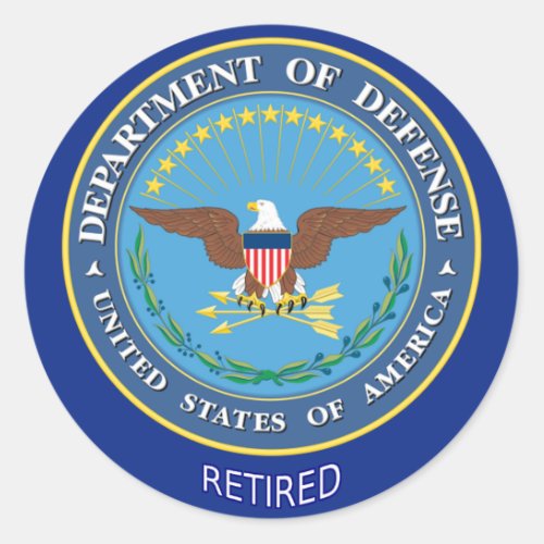 US Defense Department Retired Classic Round Sticker