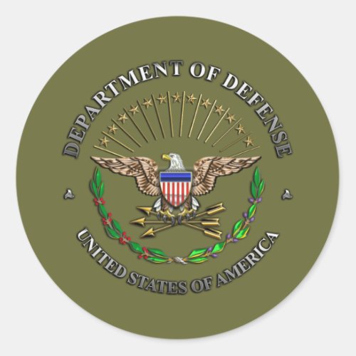 US Department of Defense Classic Round Sticker