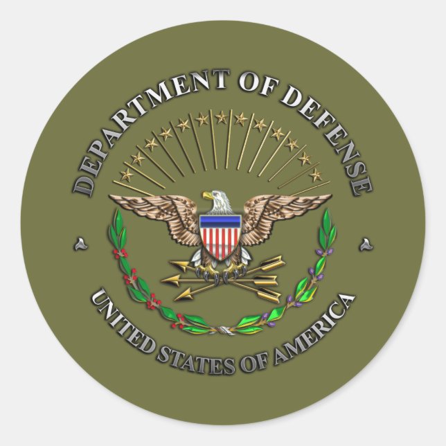 U.S. Department of Defense Classic Round Sticker (Front)
