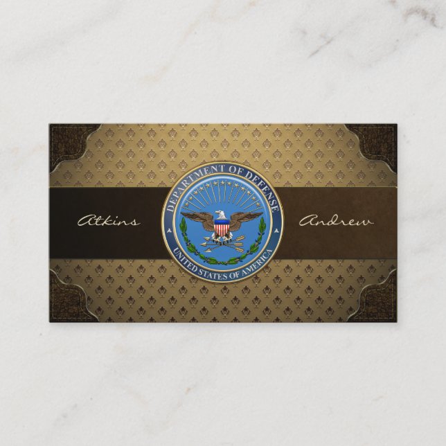 U.S. Department of Defense (DOD) Emblem [3D] Business Card (Front)