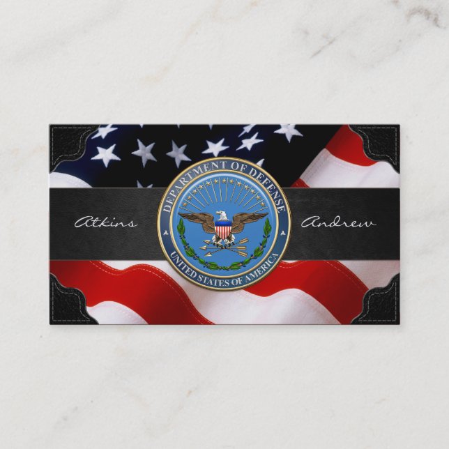 U.S. Department of Defense (DOD) Emblem [3D] Business Card (Front)