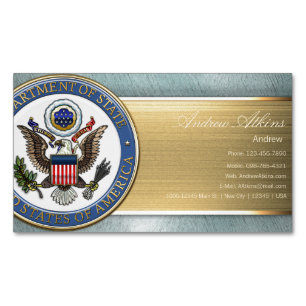 U.S. Department of State (DoS) Emblem [3D] Business Card Magnet