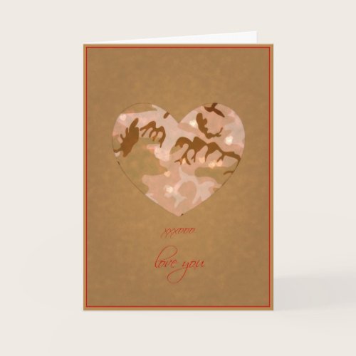 U.S. Desert Sand Camo Valentine's Day Holiday Card