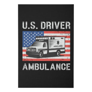 U.S. Driver Ambulance Driver Paramedic Emergency Faux Canvas Print