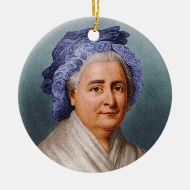 U.S. First Lady Martha Dandridge Custis Washington Ceramic Ornament (Front)