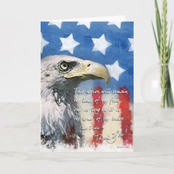 U.s. Flag And Bald Eagle Patriotic Greeting Card by William63 at Zazzle