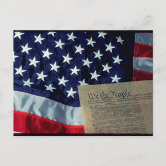 U.S. Flag and Constitution Postcard
