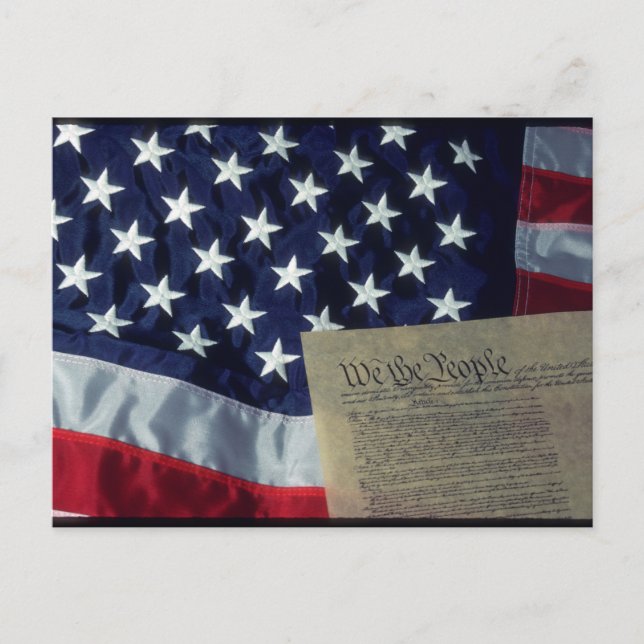 U.S. Flag and Constitution Postcard (Front)