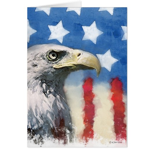 U.S. flag and eagle Troop Support card, Blank Cards (Front)
