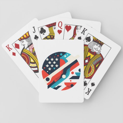 US flag art Poker Cards