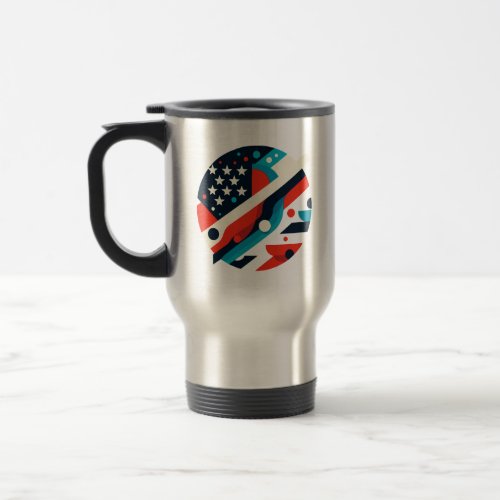 US flag art Travel Mug
