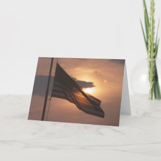 U.S. Flag at Sunset Card