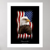 U.S. Flag & Bald Eagle Patriotic Poster Print | Zazzle