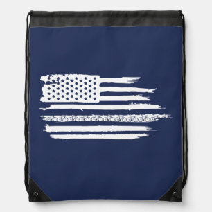 U.S. Flag Cycling Drawstring Bag