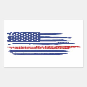 U.S. Flag Cycling Rectangular Sticker